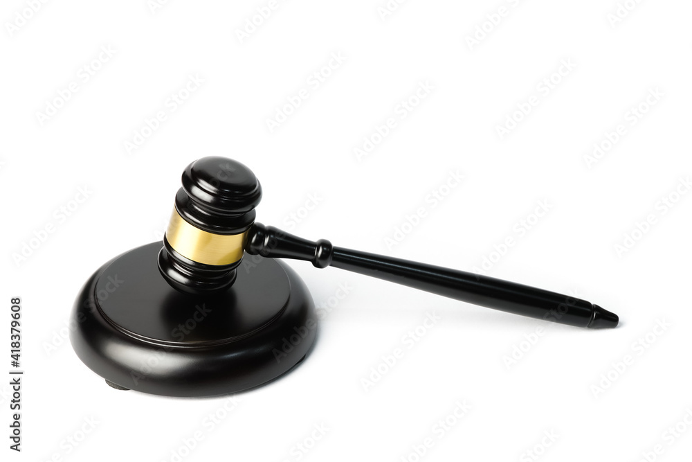 Gavel or Judge Dark, isolated on white Gavel or Judge Dark, isolated on white