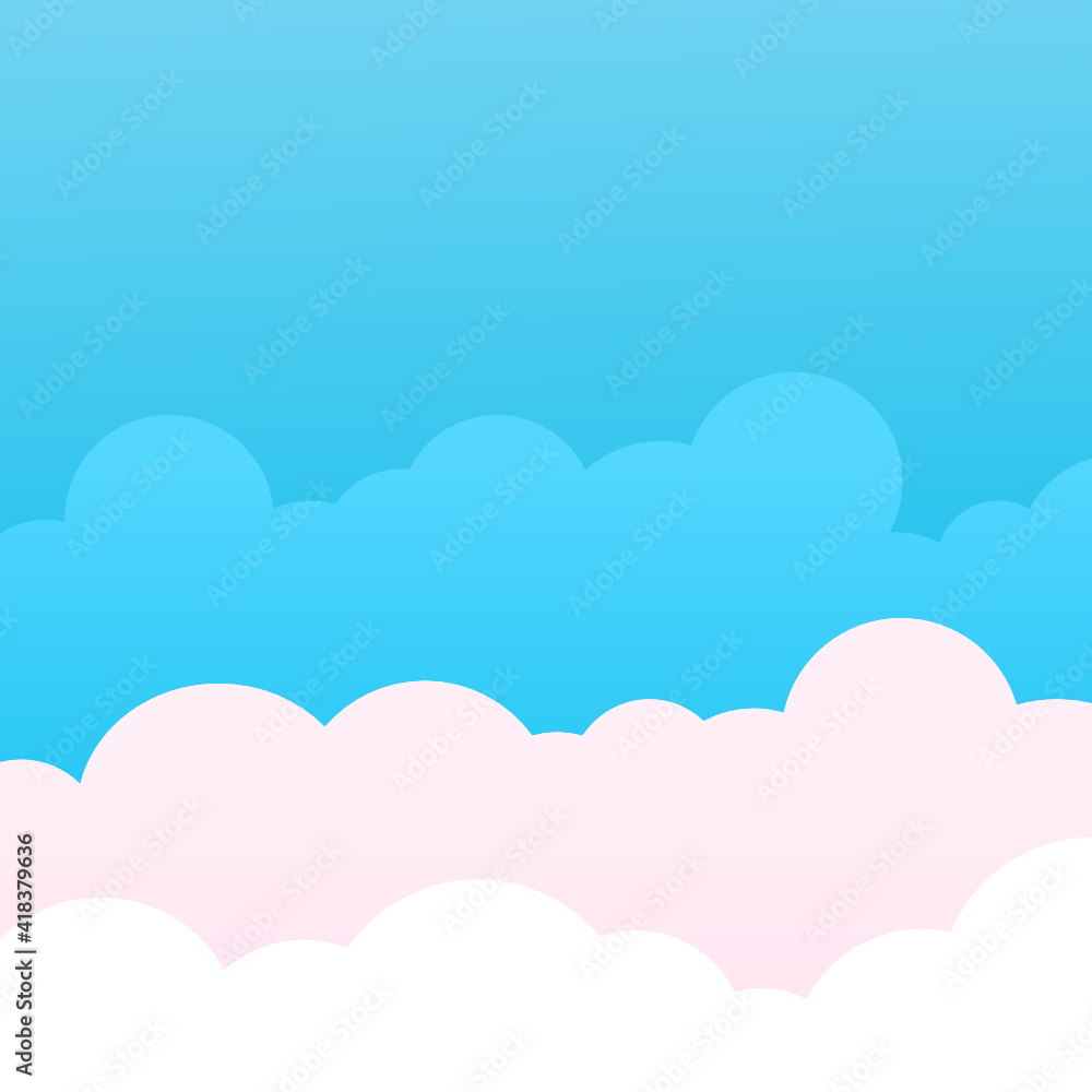 Sky with clouds. Vector abstract background.