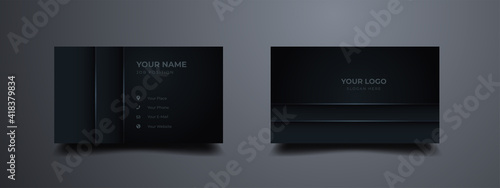 Luxury and elegant business man card design. Dark gradient abstract background. Vector illustration ready to print.