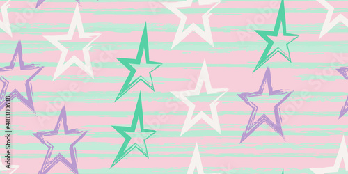 Grunge stripes with painted stars.