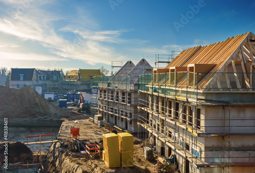 Fototapeta construction site of new homes