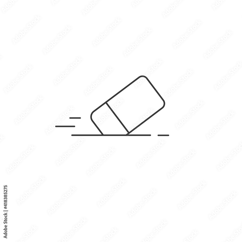 Eraser line icon logo vector flat style design template Eraser line icon logo vector flat style design template