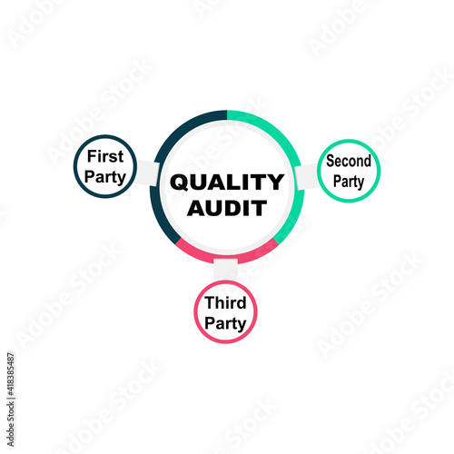 Diagram concept with Quality Audit text and keywords. EPS 10 isolated on white background