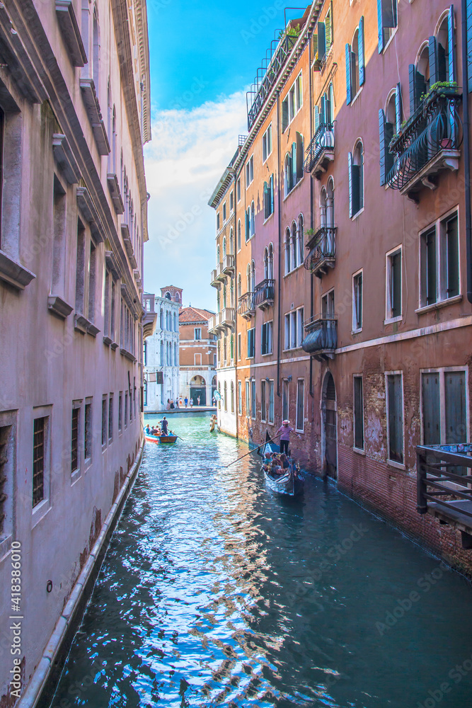 View between the canals of Venice, Italy