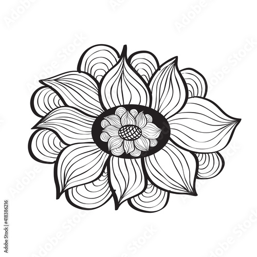 Mandala design. Illustration of a flower.