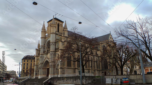 Geneva, Switzerland; 01 28 2019: This is the basilica of notre dame in geneva switzerland.