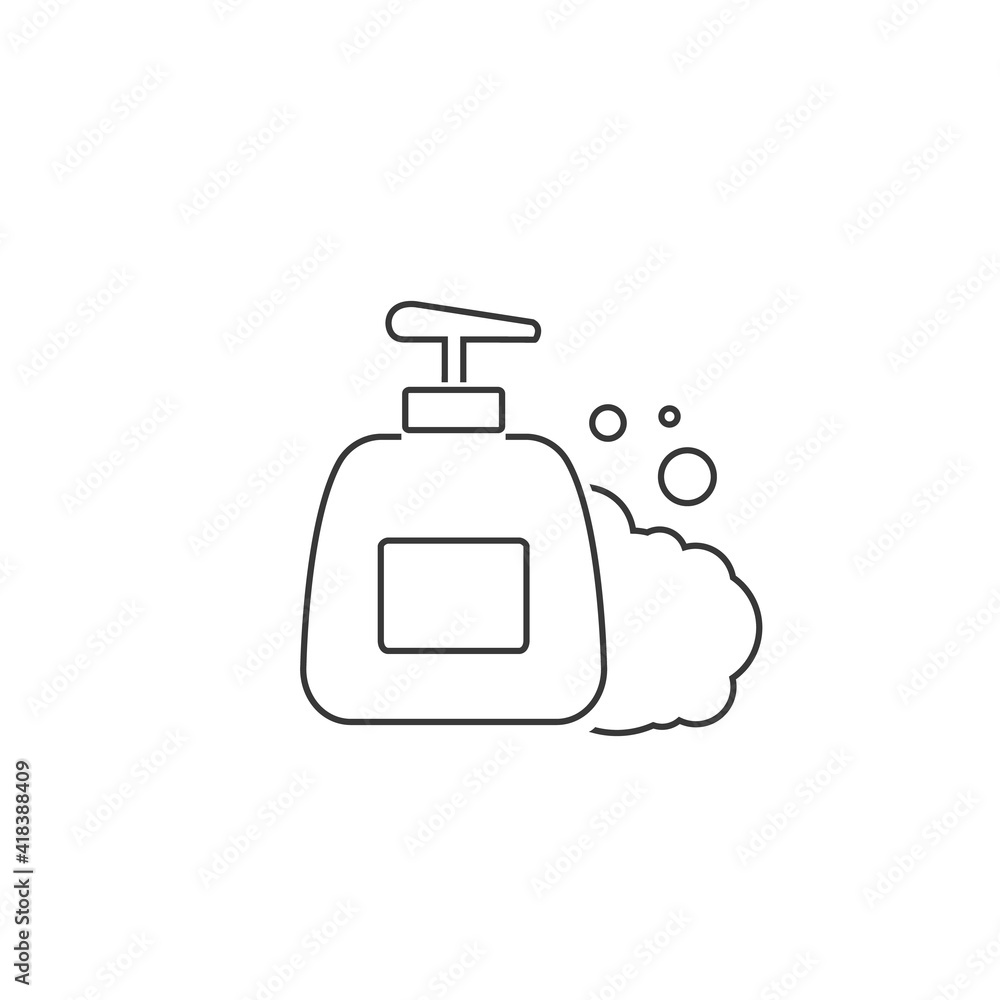 Soap pump bottle, cleaning service related line icon, glyph design. Vector flat Soap pump bottle, cleaning service related line icon, glyph design. Vector flat