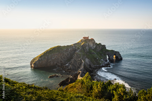 Gaztelugatxeko Doniene. Gaztelugatxe is an islet on the coast of Biscay, Bermeo, Basque Country, Spain photo