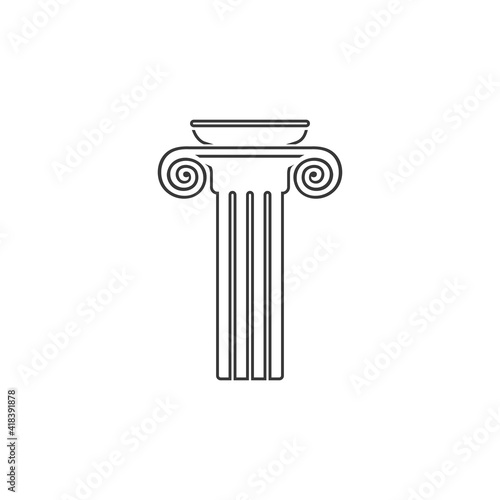 Column Logo vector line icon Template design illustration icon sign