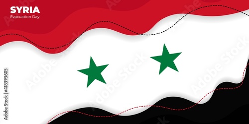 Syria Evacuation day design with syria flag vector illustration.