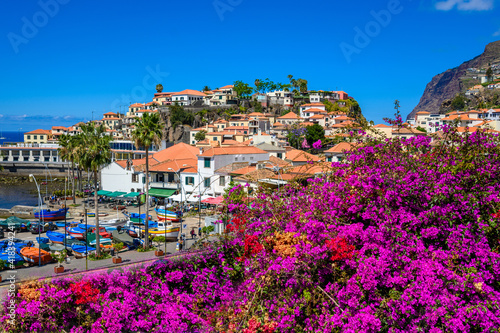 Camara de Lobos - beautiful harbor bay and fishing village with beach - Madeira island, Portugal