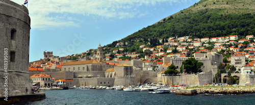 View of Town and Harbor of Dubrovnik, Croatia