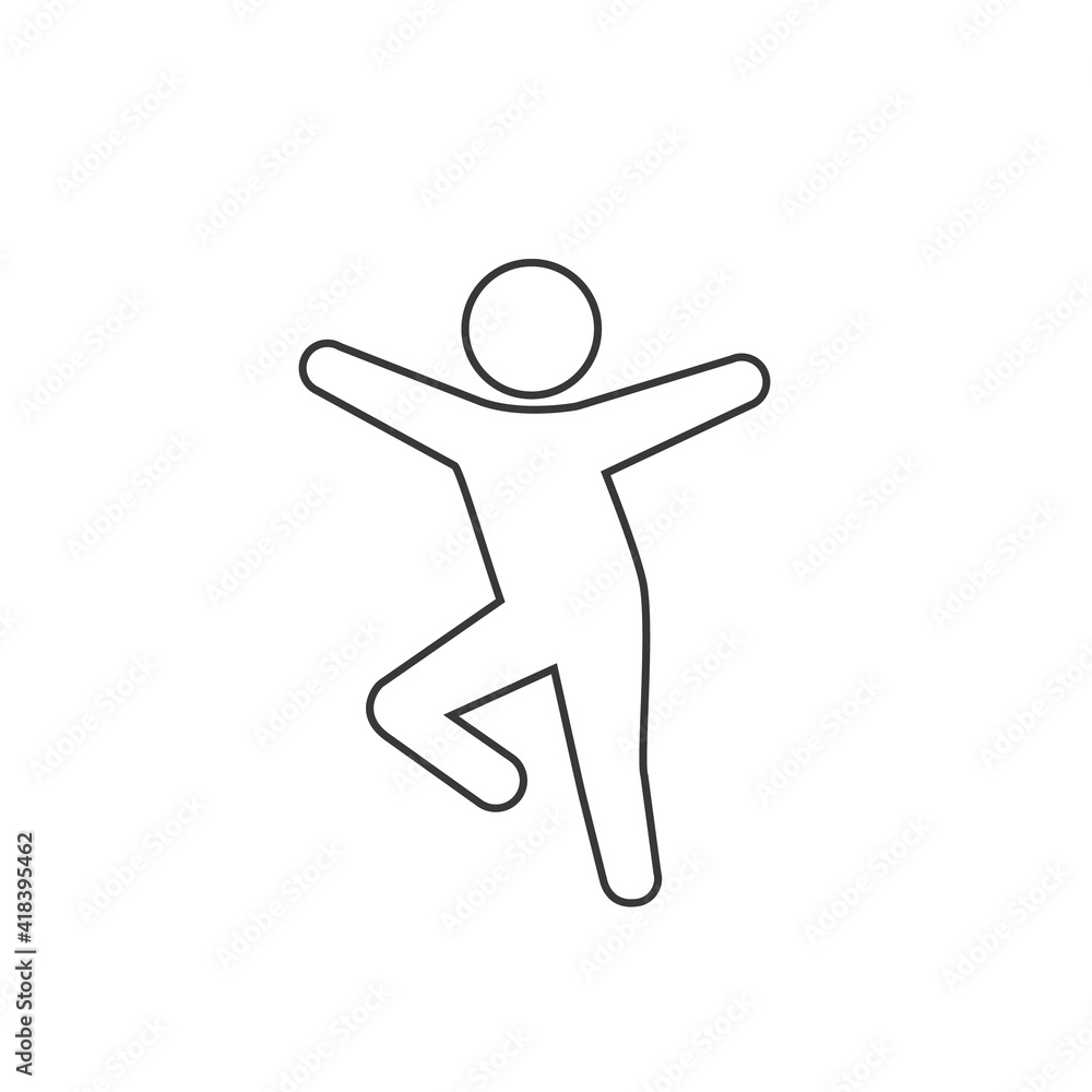 Dancing man line icon. Flat style vector Dancing man line icon. Flat style vector