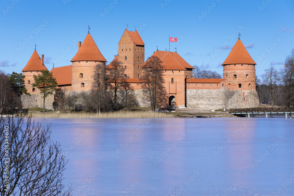 Fototapeta premium Famous medieval castle in Trakai near Vilnius, Lithuania
