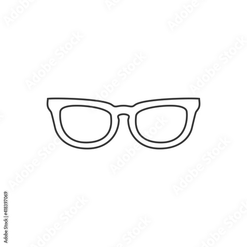 Vector illustration with glasses line icon modern flat style 