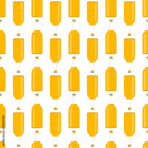 Illustration on theme seamless beer glass bottles with lid for brewery