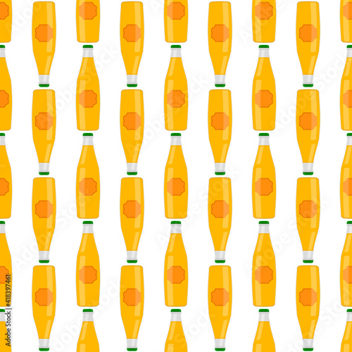 Illustration on theme seamless beer glass bottles with lid for brewery