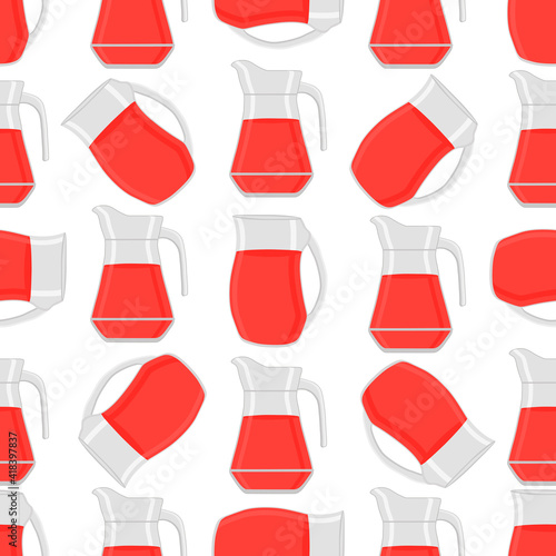 Illustration on theme big colored lemonade in glass jug