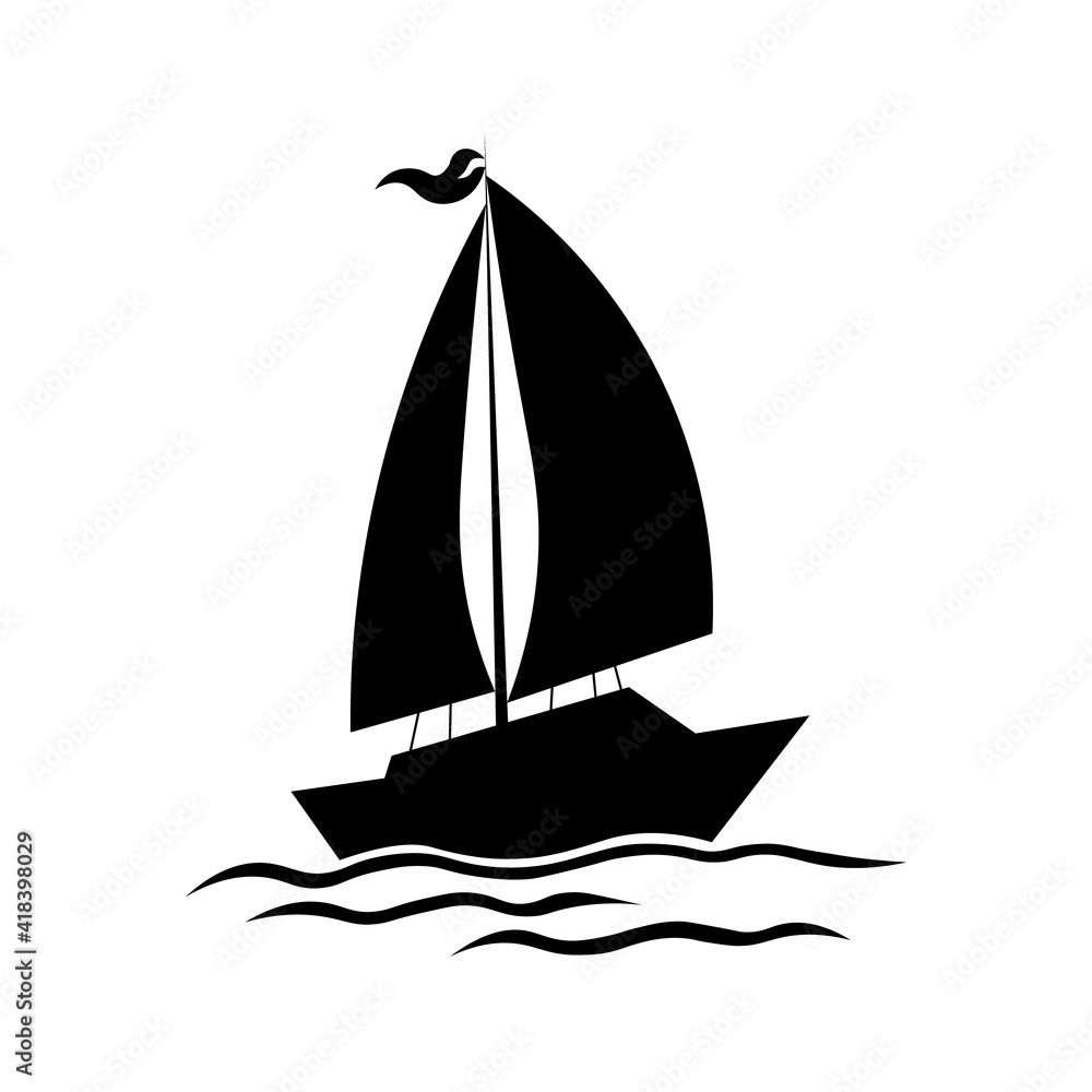 Sailboat, yacht, boat, sailing yacht icon. Vector silhouette sailing yachts. Sailboat, yacht, boat, sailing yacht icon. Vector silhouette sailing yachts.
