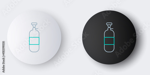 Line Propane gas tank icon isolated on grey background. Flammable gas tank icon. Colorful outline concept. Vector.