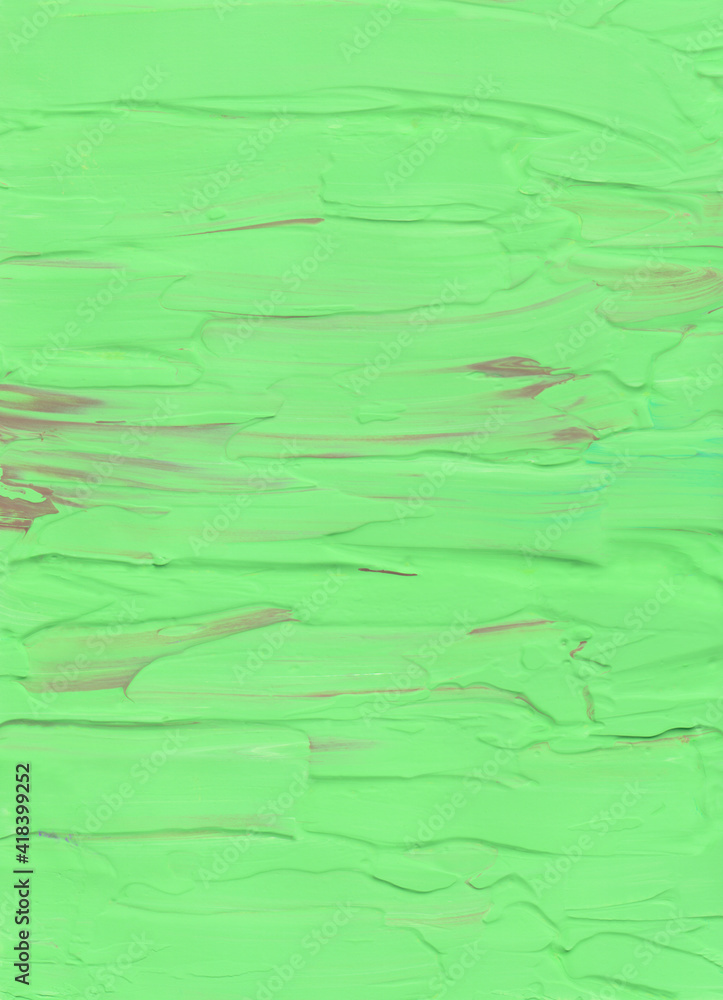 Obraz premium Abstract pastel green and brown background. Textured brush strokes on paper. Minimalist oil painting. Contemporary art.