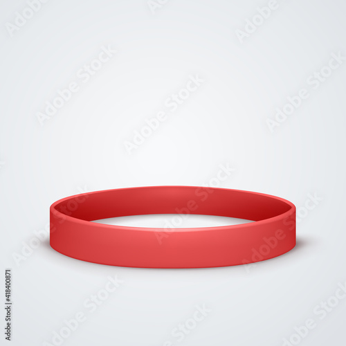 red rubber band symbol on white back