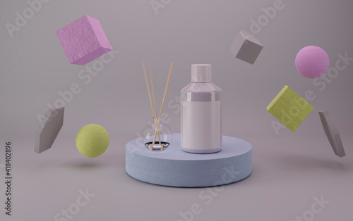 Isolated cosmetic package ready for mockup base