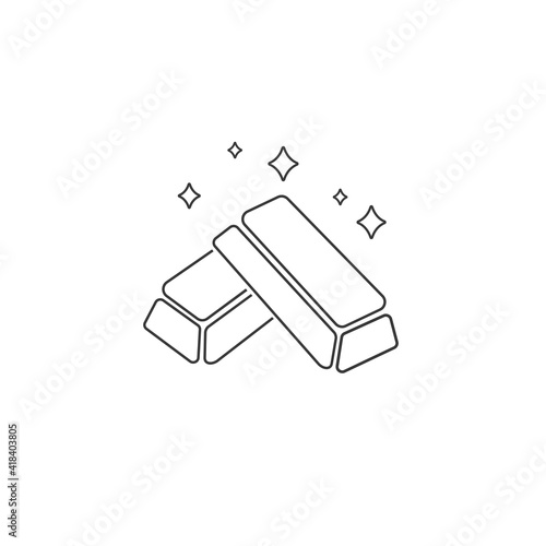 Gold bar line icon vector design template flat
