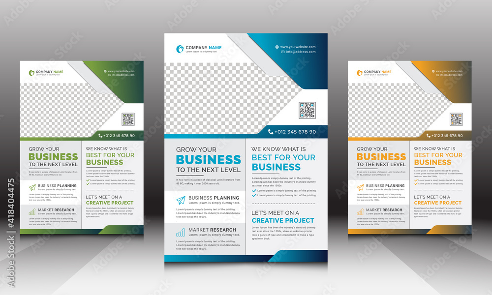 Obraz premium Creative Corporate Flyer, Business Flyer Vector Template Design for Print, A4 Company Flyer Layout