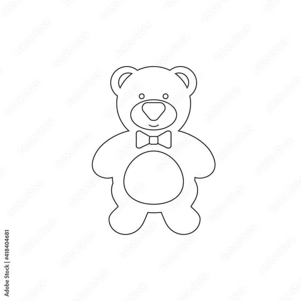 Cute teddy bear line icon. Vector illustration Cute teddy bear line icon. Vector illustration