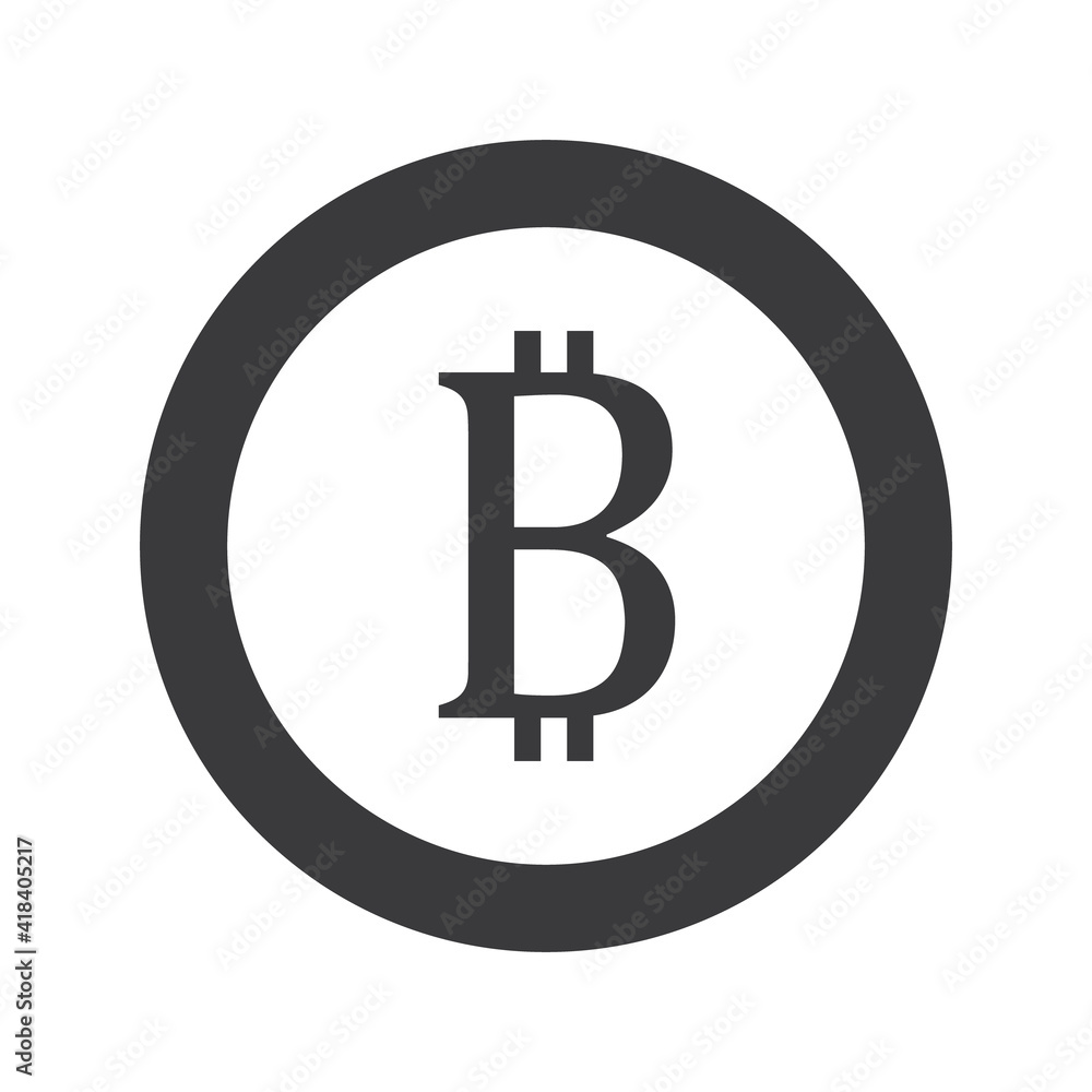 Bitcoin symbol icon, black and white design. Crypto payment. Vector illustration Bitcoin symbol icon, black and white design. Crypto payment. Vector illustration