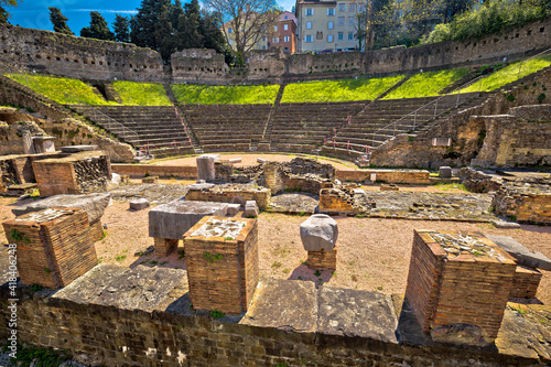 Fototapeta Naklejka Na Ścianę i Meble -  Historic Roman Theatre of Trieste ruins view