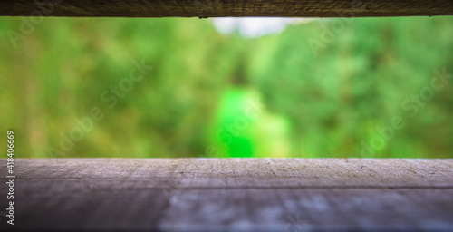 window sill overlooking the forest