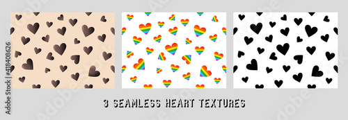 Vector pattern of funny hearts for decoration
