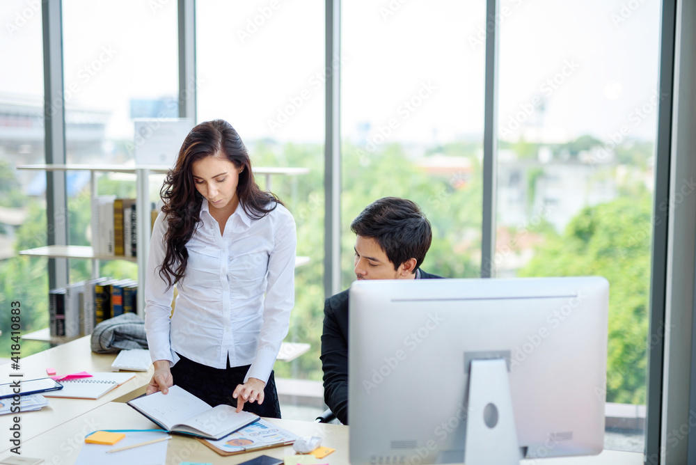 Employee collaboration within the office. Employee collaboration within the office.