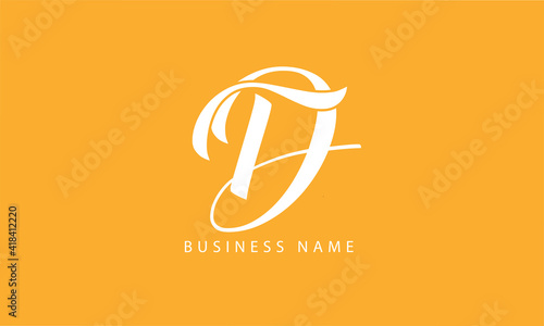 Abstract Letter Initial DT TD Vector Logo Design Template