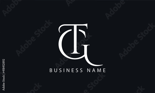 Abstract Letter Initial TG or GT T and G Vector Logo Design Template