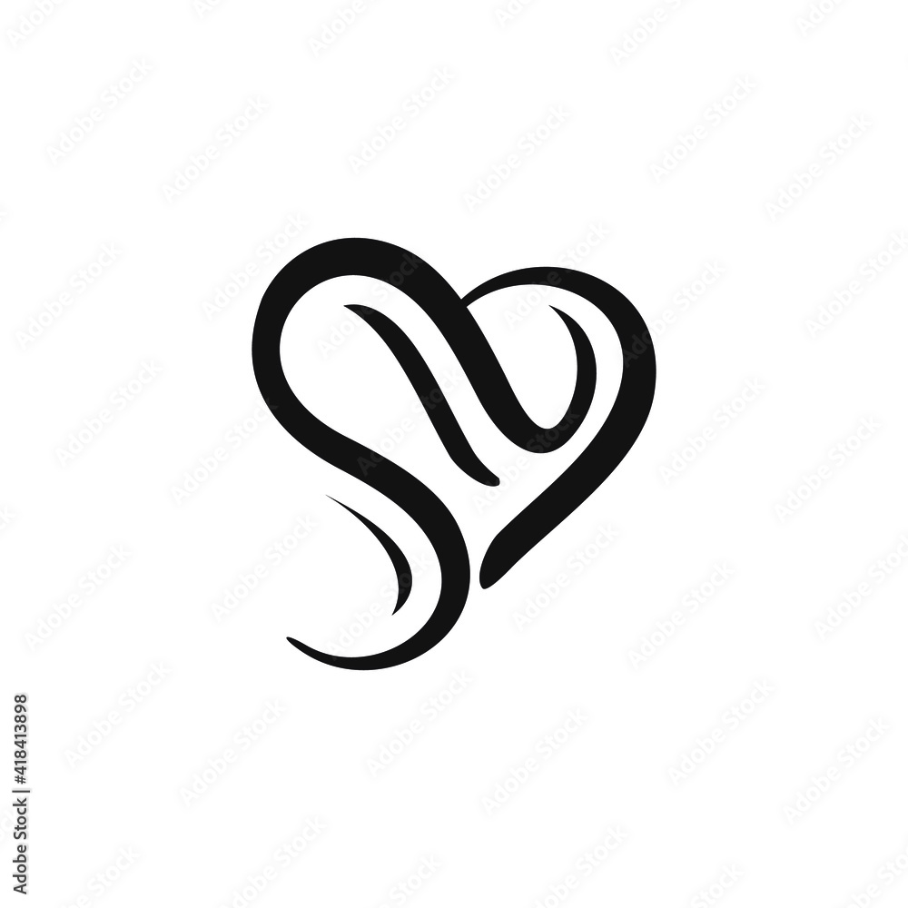heart love logo design template vector