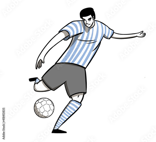 illustration of a football player kicking ball