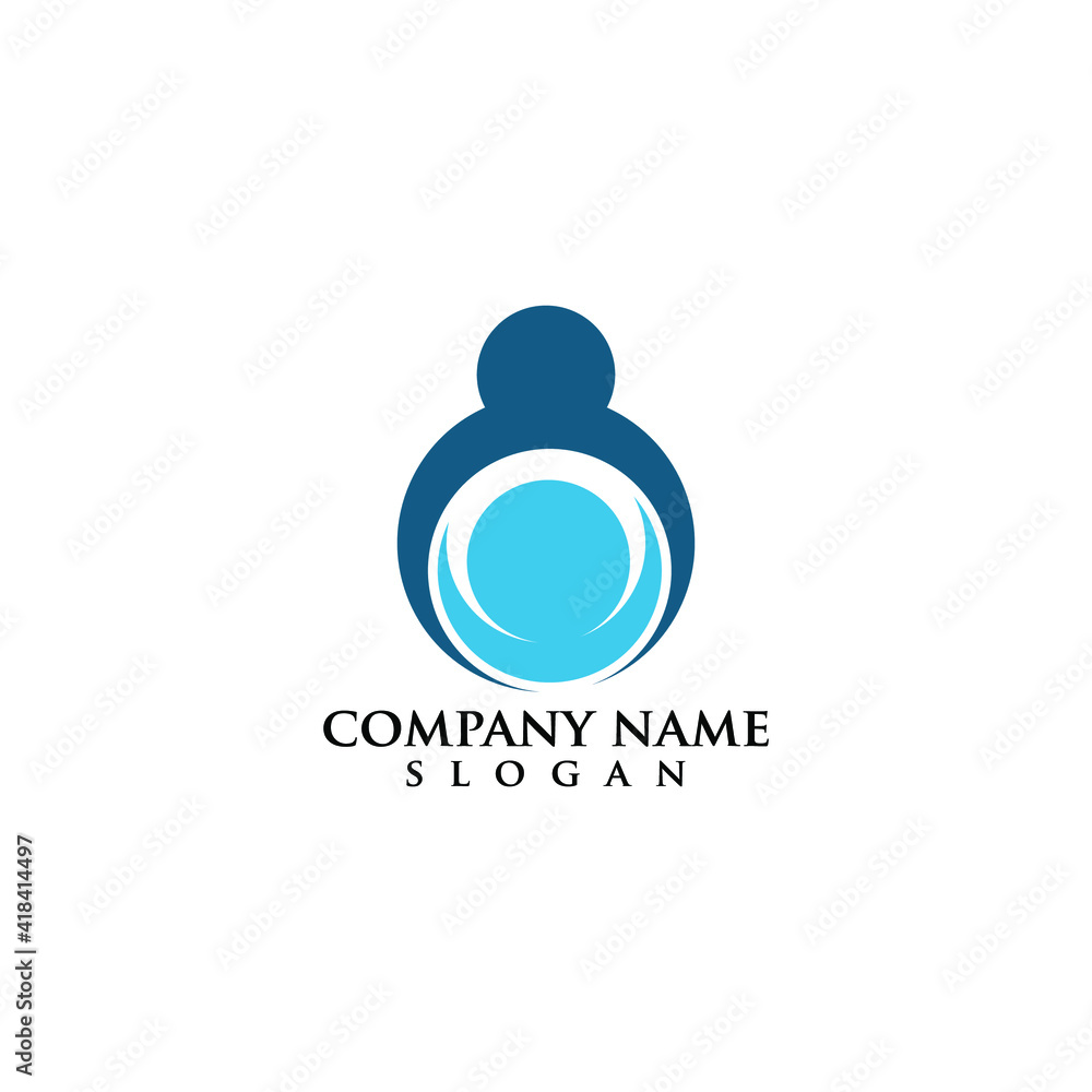 Obraz premium human people logo design vector icon template