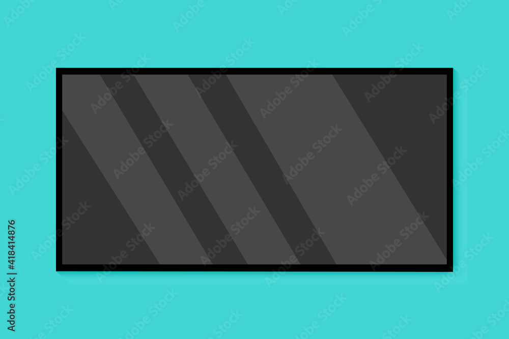 Realistic TV screen on a isolated baskgound. 3d blank led monitor. Flat design. Realistic TV screen on a isolated baskgound. 3d blank led monitor. Flat design.