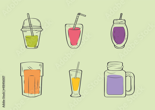 six smoothies drinks