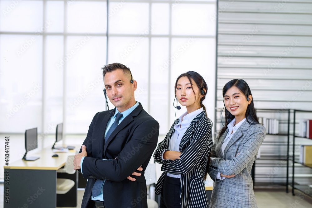Office worker Hand in hand represents the cooperation of working friendships and smiling female employees.. Office worker Hand in hand represents the cooperation of working friendships and smiling female employees..
