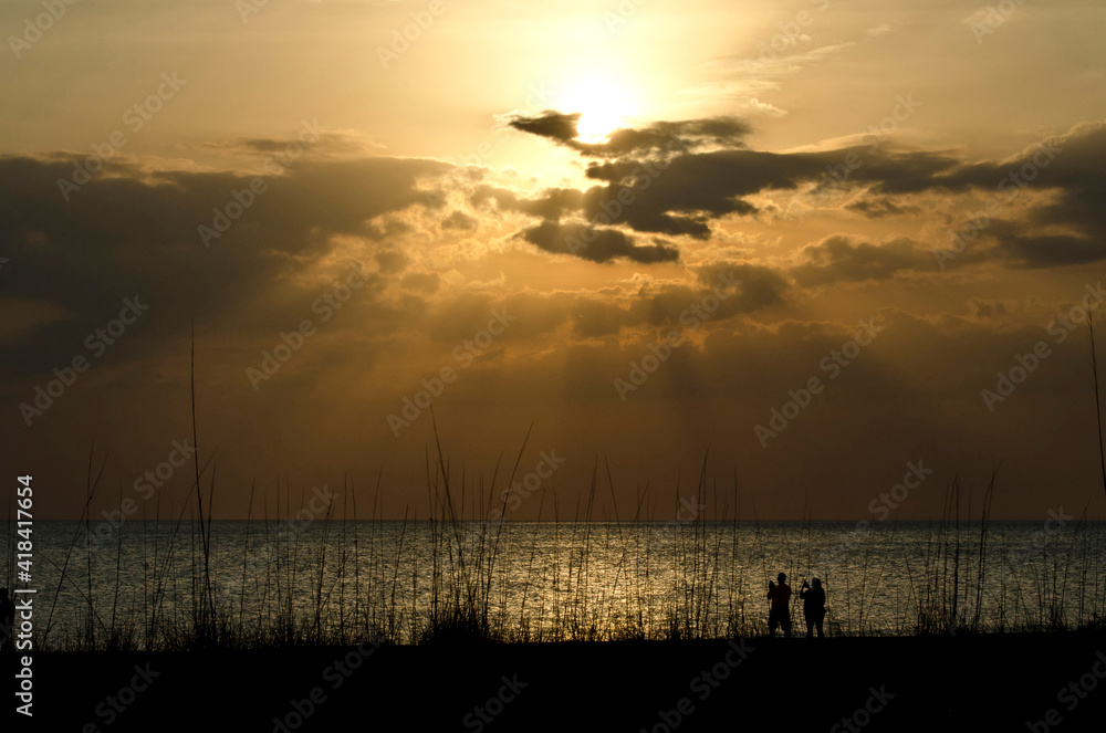 USA, Florida, Crescent Beach, Siesta Key, Sarasota, Seascape, Sunset with Black Clouds USA, Florida, Crescent Beach, Siesta Key, Sarasota, Seascape, Sunset with Black Clouds