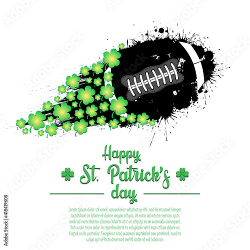 Happy St. Patricks day and football ball