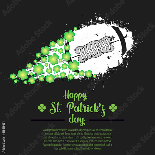 Happy St. Patricks day and football ball