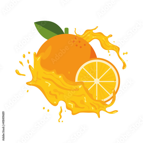 orange fruit splash