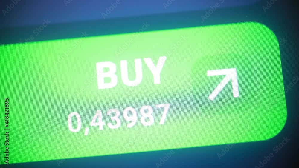 BUY button on a computer screen with a changing value index. Concept of online investment and online shopping. BUY button on a computer screen with a changing value index. Concept of online investment and online shopping.