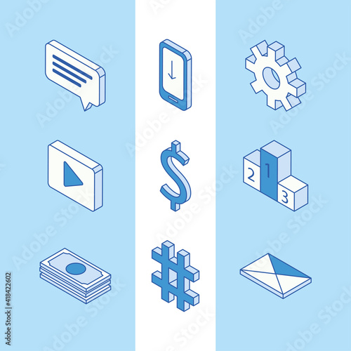 nine media icons