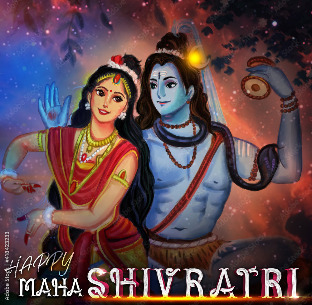 Shiv Parvati| Shivaratri |illustration Wedding Of Shiv Parvati for ...